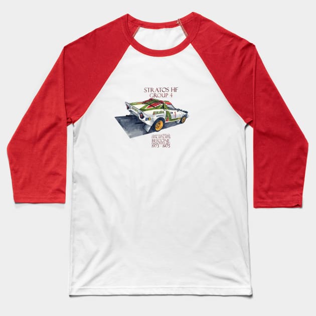 Lancia Stratos Baseball T-Shirt by dareba